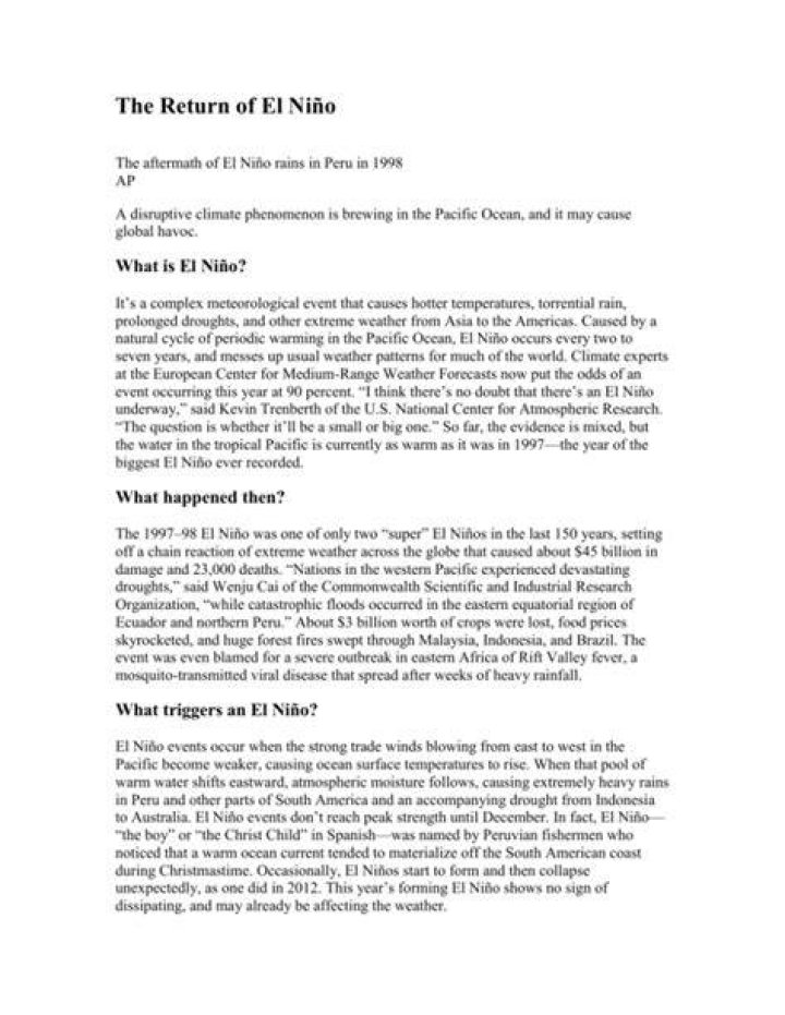 El Ni&ntilde;o Polla: Understanding the Phenomenon and Its Impact